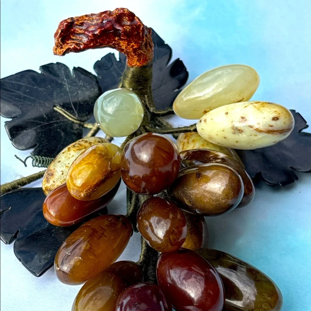 Elegant Stone Grape Cluster Accent
